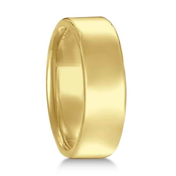 Euro Dome Comfort Fit Wedding Ring Men's Band 14k Yellow Gold (7mm)
