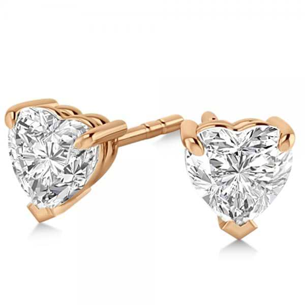 Heart cut deals diamond stud earrings