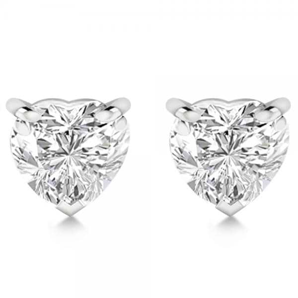 1.50ct Heart-Cut Diamond Stud Earrings 14kt White Gold (G-H, VS2-SI1)