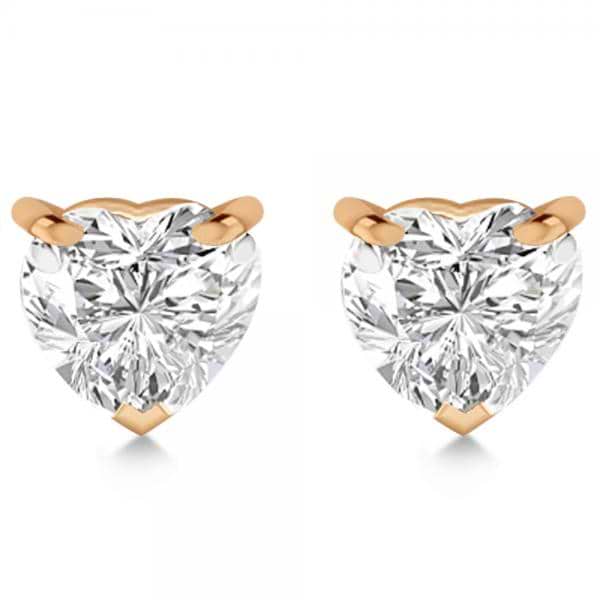 2.00ct Heart-Cut Lab Grown Diamond Stud Earrings 14kt Rose Gold (G-H, VS2-SI1)