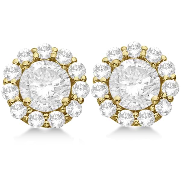 0.75ct. Halo Lab Grown Diamond Stud Earrings 14kt Yellow Gold (H, SI1-SI2)