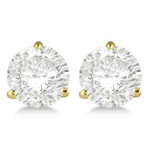 3.00ct. 3-Prong Martini Diamond Stud Earrings 18kt Yellow Gold (H-I, SI2-SI3)