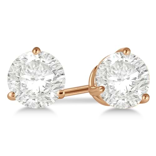 4.00ct. 3-Prong Martini Lab Grown Diamond Stud Earrings 14kt Rose Gold (H-I, SI2-SI3)