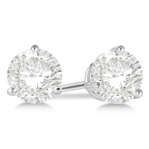 0.75ct. 3-Prong Martini Lab Grown Diamond Stud Earrings 14kt White Gold (H-I, SI2-SI3)