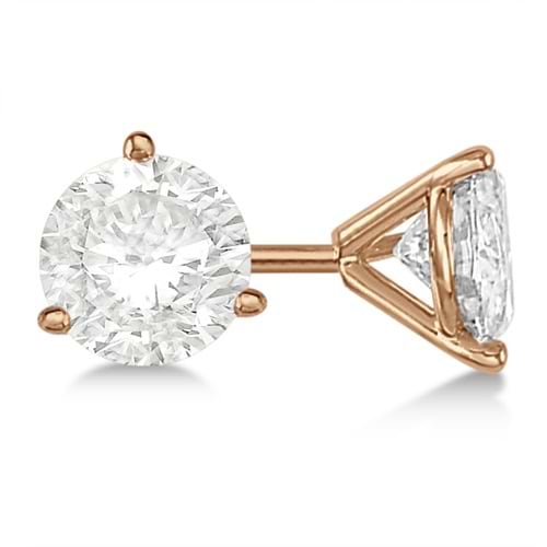 1.50ct. 3-Prong Martini Lab Diamond Stud Earrings 18kt Rose Gold (H-I, SI2-SI3)