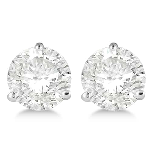 1.00ct. 3-Prong Martini Lab Grown Diamond Stud Earrings 18kt White Gold (H-I, SI2-SI3)