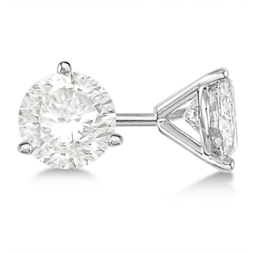 3.00ct. 3-Prong Martini Lab Grown Diamond Stud Earrings 18kt White Gold (H-I, SI2-SI3)