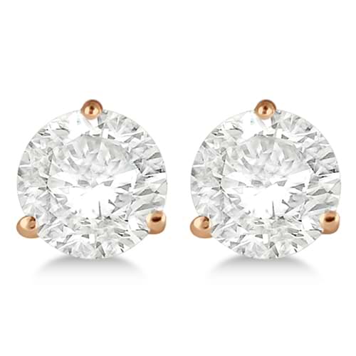 1.00ct. 3-Prong Martini Lab Grown Diamond Stud Earrings 18kt Rose Gold (H, SI1-SI2)