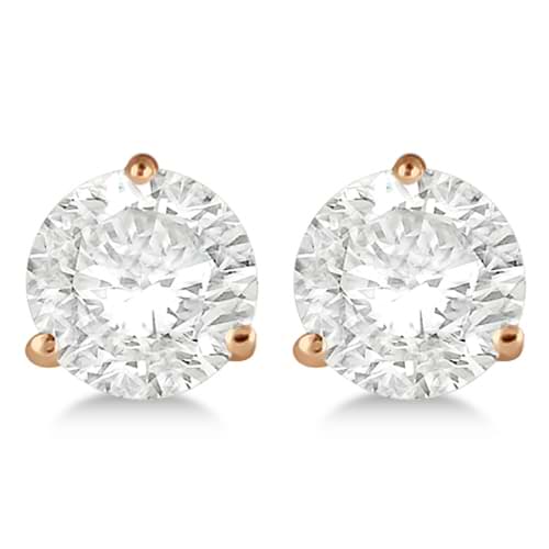 0.75ct. 3-Prong Martini Lab Grown Diamond Stud Earrings 14kt Rose Gold (G-H, VS2-SI1)