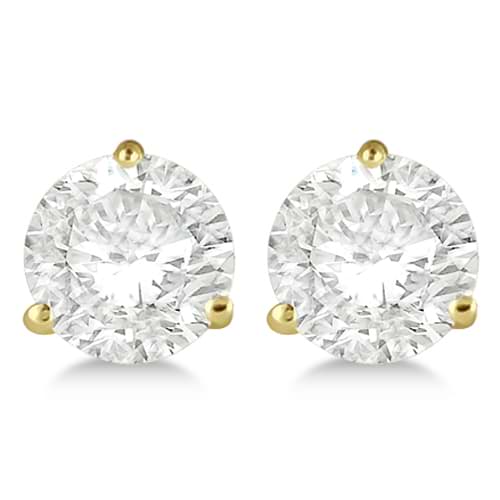 1.00ct. 3-Prong Martini Lab Grown Diamond Stud Earrings 18kt Yellow Gold (G-H, VS2-SI1)
