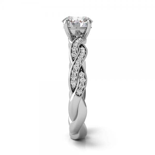 Diamond Infinity Twisted Engagement Ring 14k White Gold (0.22ct)