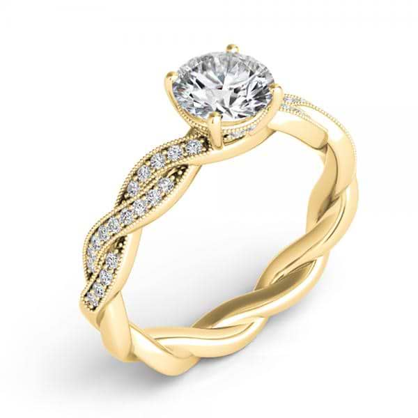 Diamond Infinity Twisted Engagement Ring 14k Yellow Gold (0.22ct)