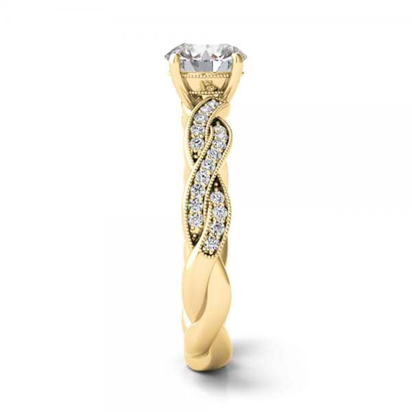 Diamond Infinity Twisted Engagement Ring 14k Yellow Gold (0.22ct)