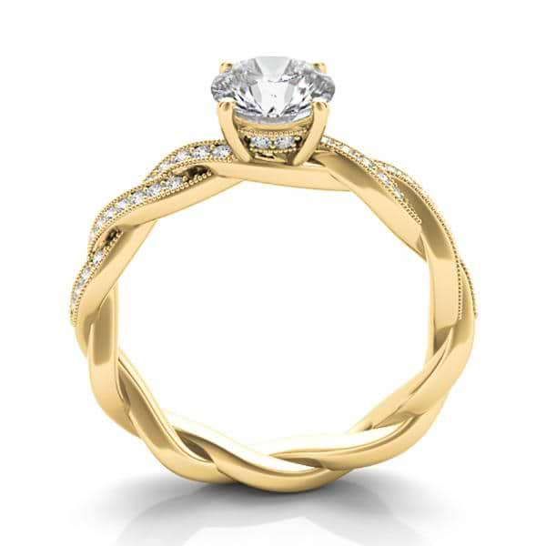 Diamond Infinity Twisted Engagement Ring 14k Yellow Gold (0.22ct)