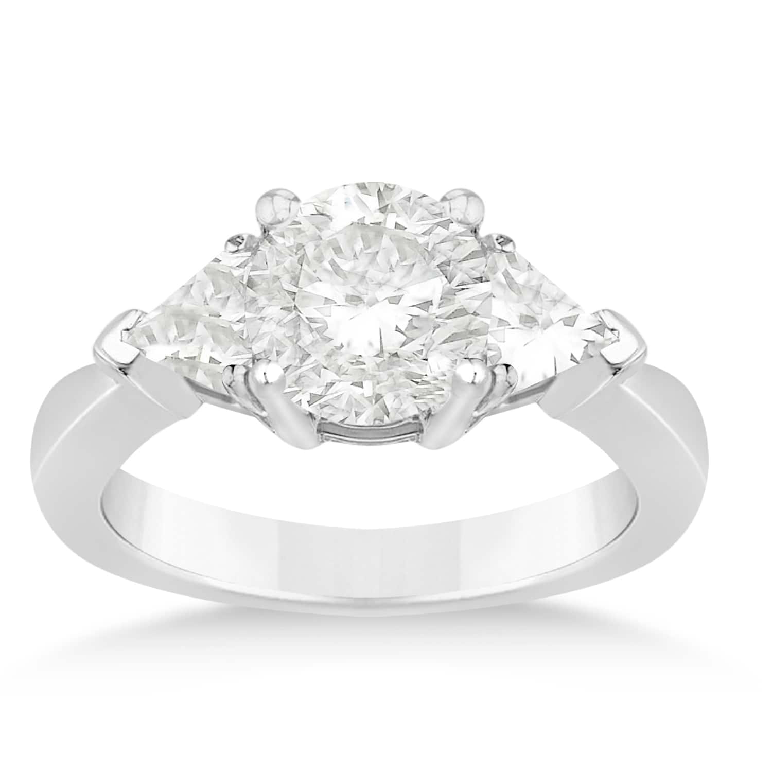 Diamond Trilliant Three Stone Engagement Ring 14k White Gold (0.70ct)