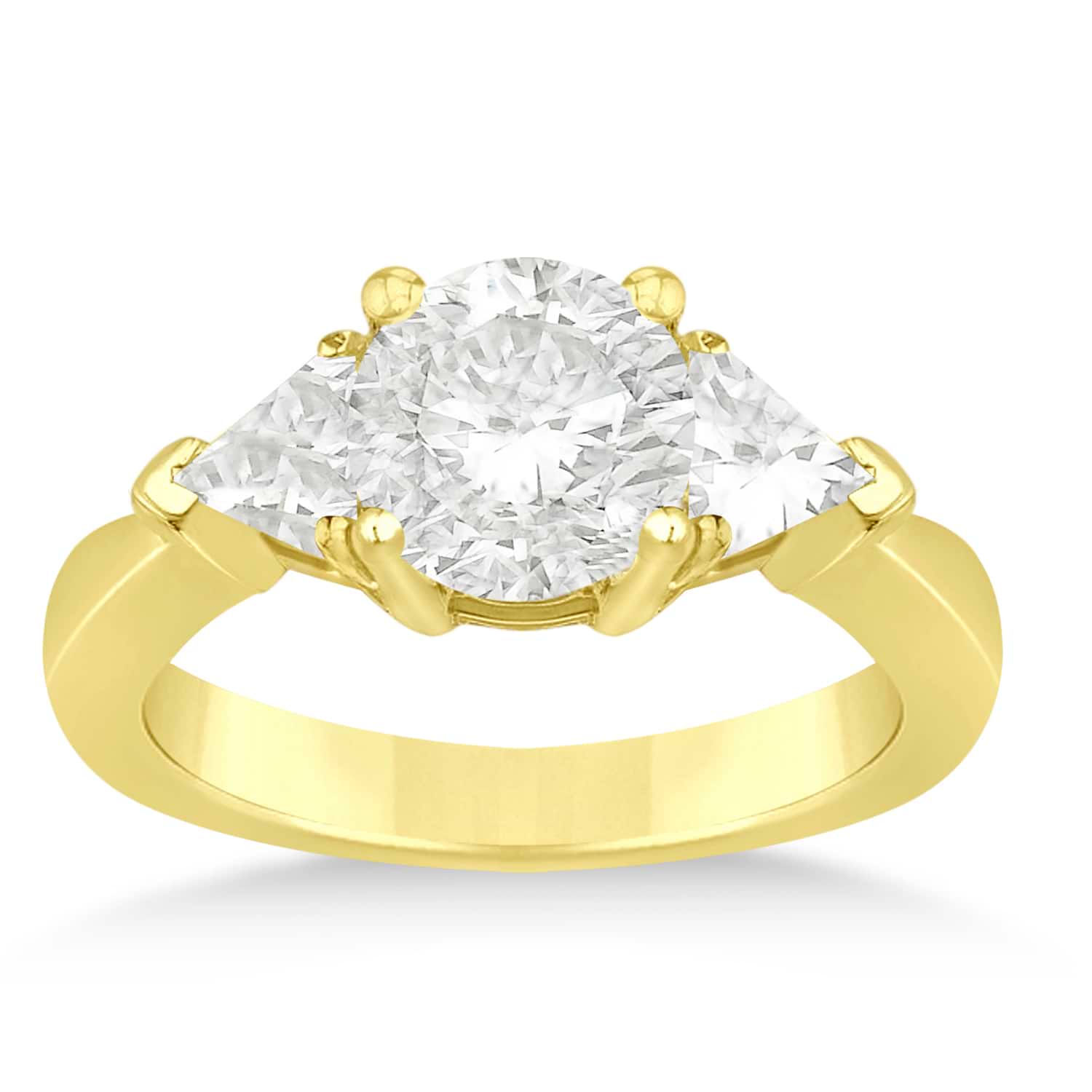 Diamond Trilliant Three Stone Engagement Ring 14k Yellow Gold (0.70ct)