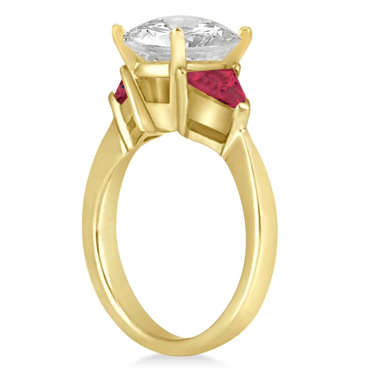 Ruby Three Stone Trilliant Engagement Ring 18k Yellow Gold (0.70ct)