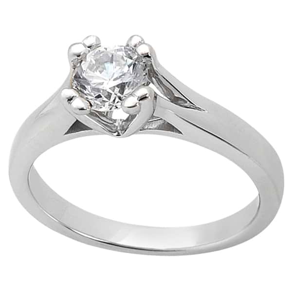 Double Prong Trellis Engagement Ring Setting in 14k White Gold