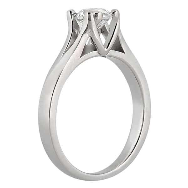 Double Prong Trellis Engagement Ring Palladium Setting