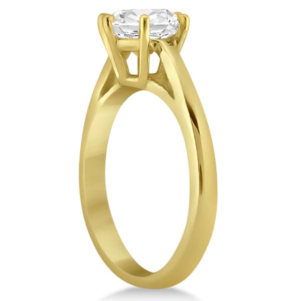 Six-Prong 14k Yellow Gold Solitaire Engagement Ring Setting