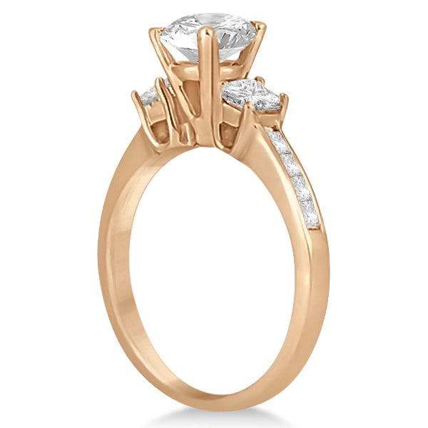 Three-Stone Princess Cut Diamond Engagement Ring in 14k Rose Gold (0.64 ctw)