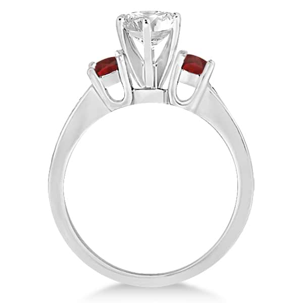 Diamond ring with garnet side stones sale