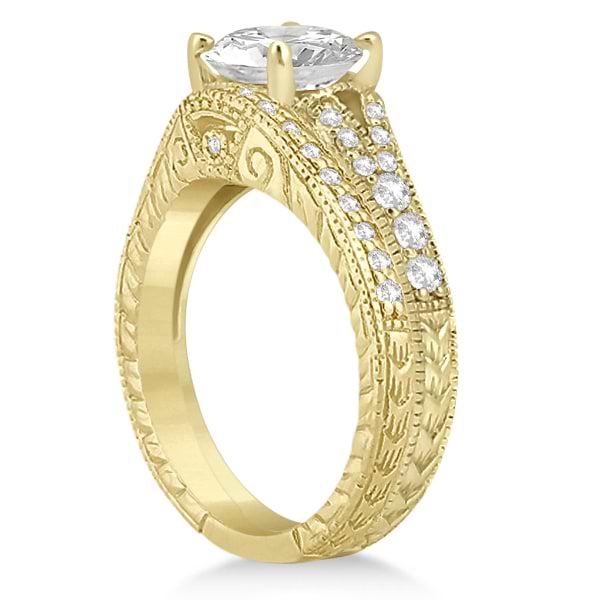 Antique Style Art Deco Diamond Bridal Set 18k Yellow Gold (0.53ct)