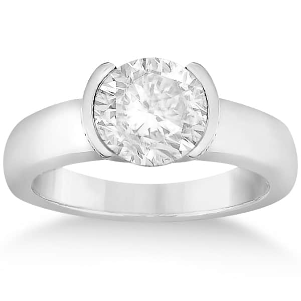 Unique Emerald Cut Half Bezel Set Engagement Ring – Eurekalook