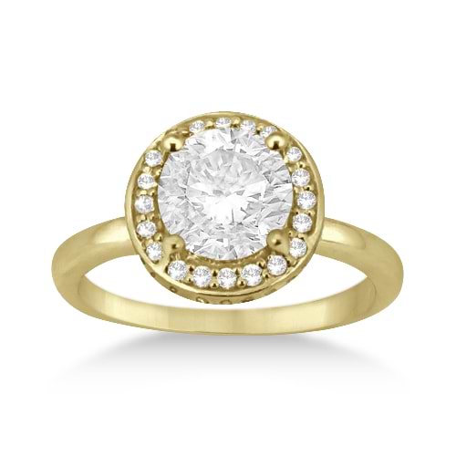 Floating Halo Diamond Engagement Ring Setting 14k Yellow Gold (0.40ct)