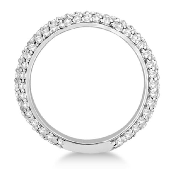 Eternity Pave Set Trio Diamond Bridal Set 14k White Gold (1.63ct)