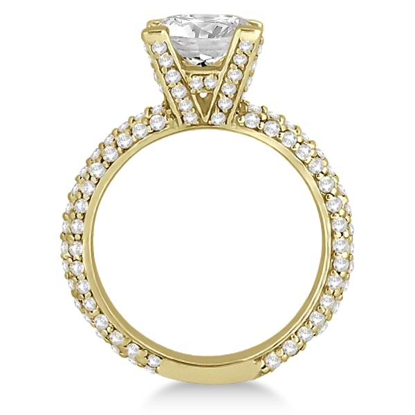 Eternity Pave Set Trio Diamond Bridal Set 18k Yellow Gold (1.63ct)