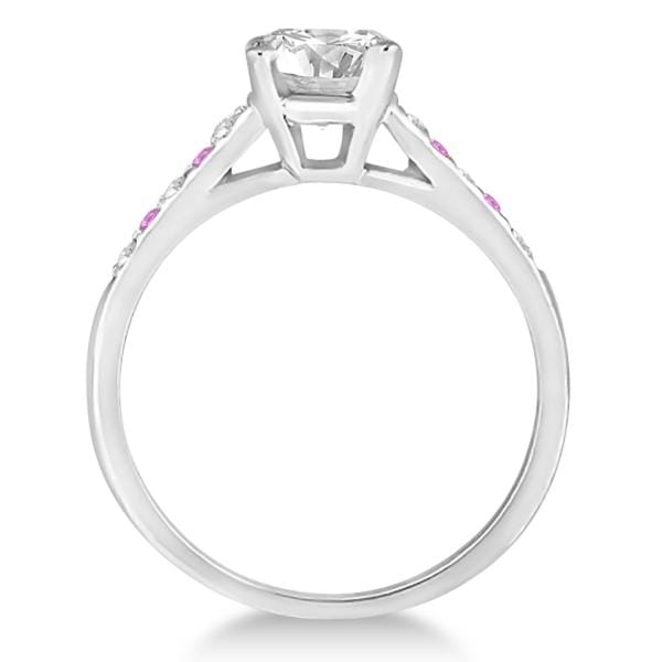 Cathedral Pink Sapphire & Diamond Engagement Ring Platinum (0.20ct)