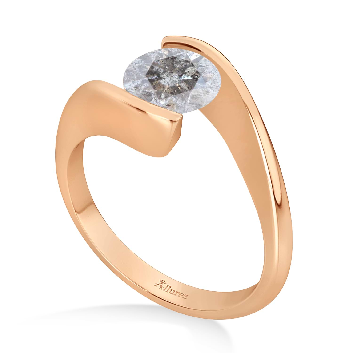 Tension Ring - White CZ - 14k Rose Gold - 7/16 - 16g - Ring - BVLA