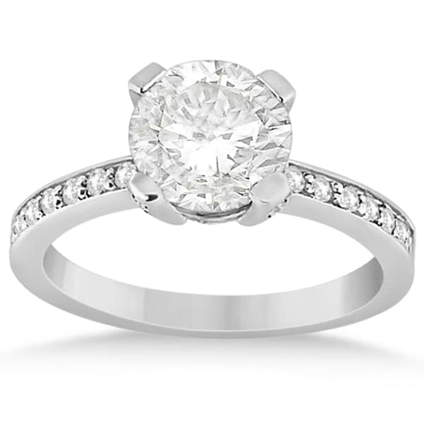 Eternity Diamond Side Stone Engagement Ring 14k White Gold (0.45ct)