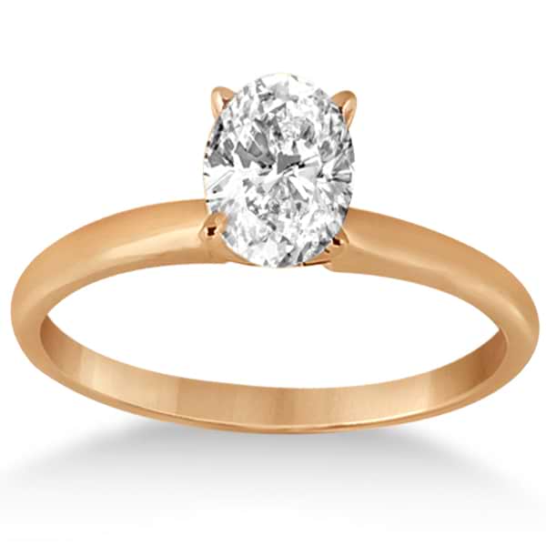 Four-Prong 18k Rose Gold Solitaire Engagement Ring Setting
