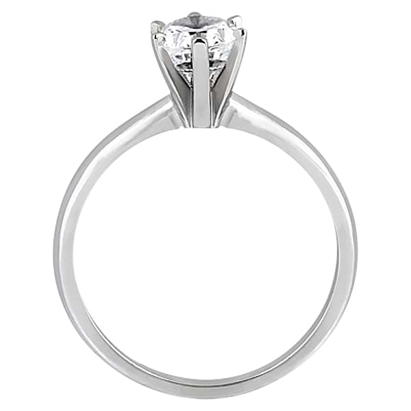 Six-Prong 18k White Gold Engagement Ring Solitaire Setting