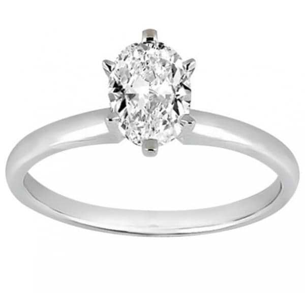Six-Prong Platinum Engagement Ring Solitaire Setting