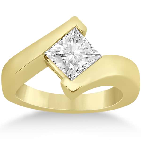 Princess Cut Tension Set Engagement Ring Setting 14k Yellow Gold