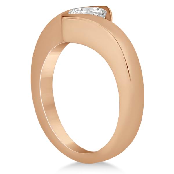 Princess Cut Tension Set Engagement Ring Setting 18k Rose Gold