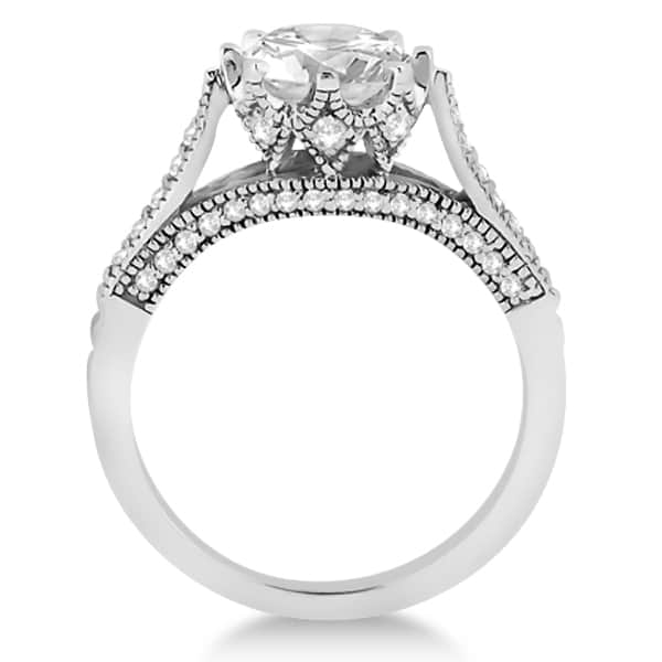 Edwardian Diamond Engagement Ring Setting 14K White Gold (0.35ct)
