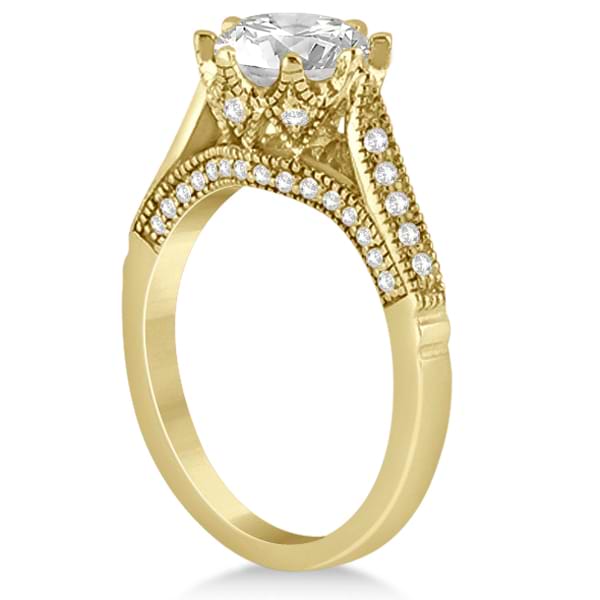 Edwardian Diamond Engagement Ring Setting 14K Yellow Gold (0.35ct)