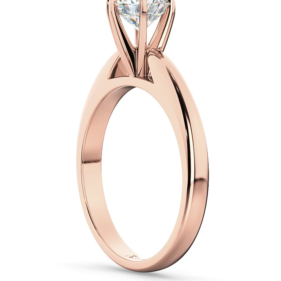 Six-Prong 14k Rose Gold Solitaire Engagement Ring Setting