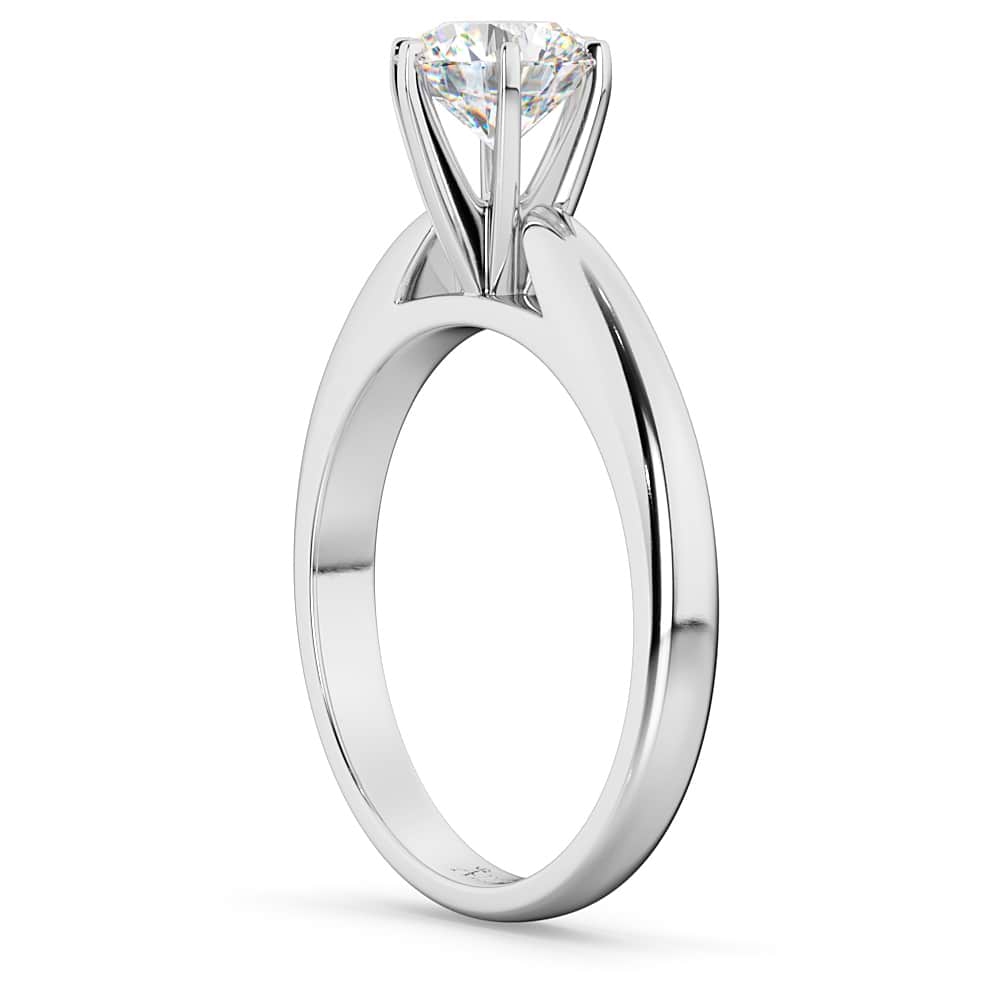 Six-Prong Platinum Solitaire Engagement Ring Setting