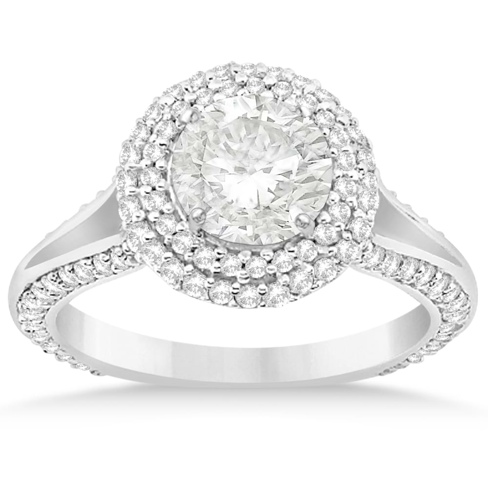 Macy's Diamond Double Halo Engagement Ring (1 ct. t.w.) in 14k White Gold |  CoolSprings Galleria