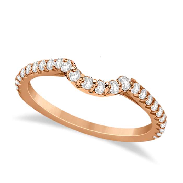 Contoured Diamond Accented Wedding Band 14k Rose Gold (0.33ct)