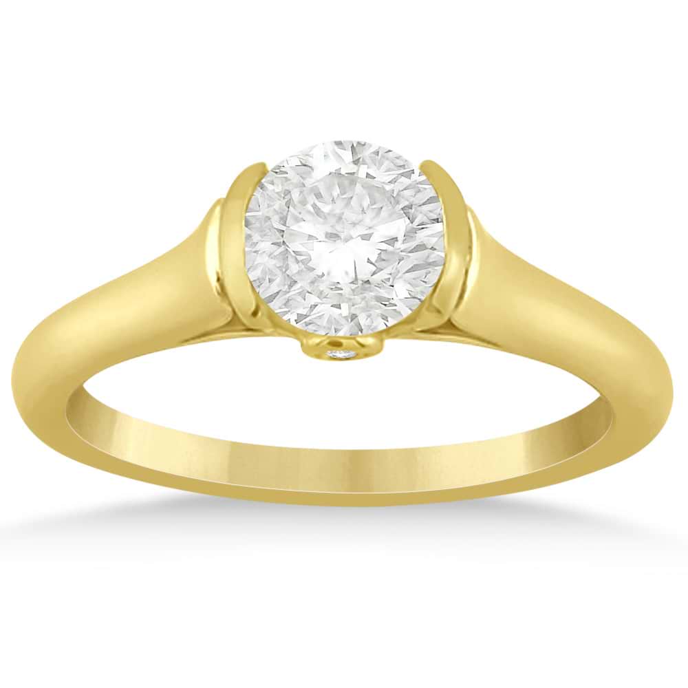 Diamond Semi Bezel Engagement Ring Setting 14k Yellow Gold (0.03ct)