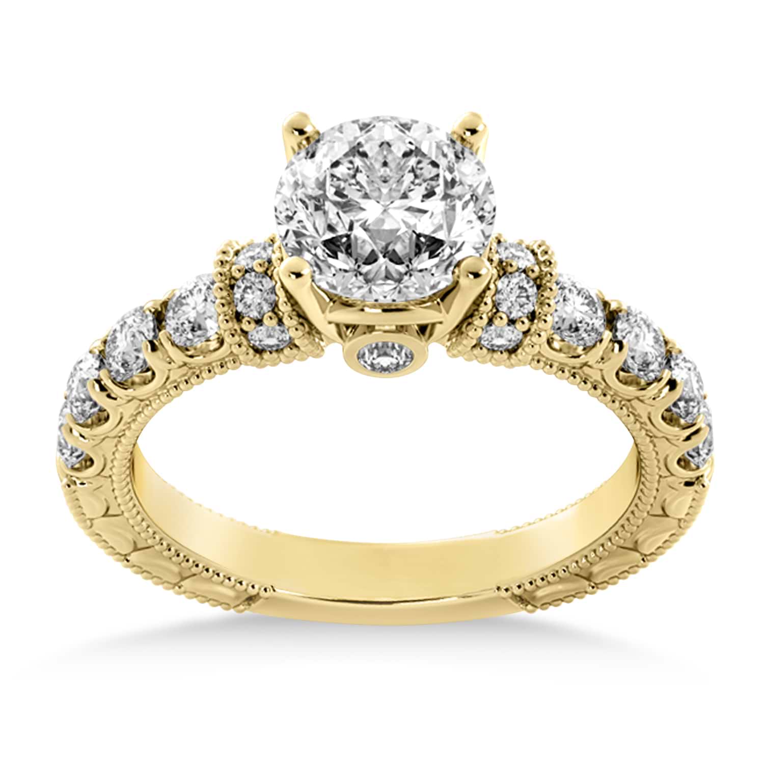 Diamond Vintage Style Engagement Ring 14k Yellow Gold (0.52ct)