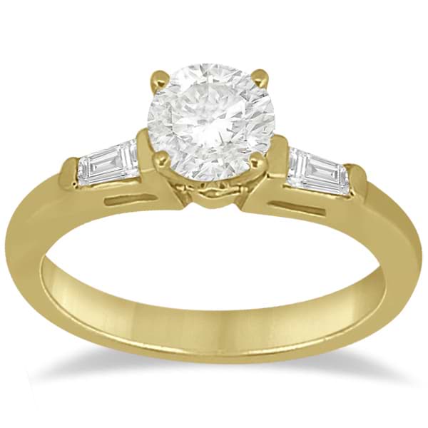 Three Stone Baguette Diamond Engagement Ring