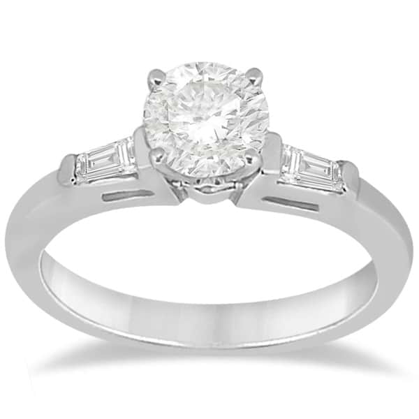 Three Stone Baguette Diamond Engagement Ring platinum (0.20ct)