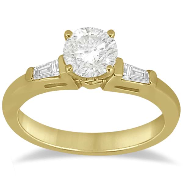 Diamond Baguette Engagement Ring & Wedding Band Set 18K Yellow Gold (0.60ct)